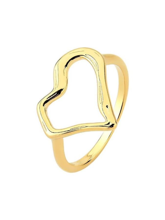 Anel Coração Orgânico Vazado — banho de ouro 18k, Heali Semijoias