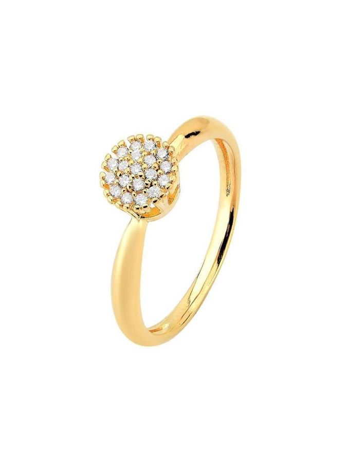 Anel Chuveiro Cravejado — banho de ouro 18k, Heali Semijoias
