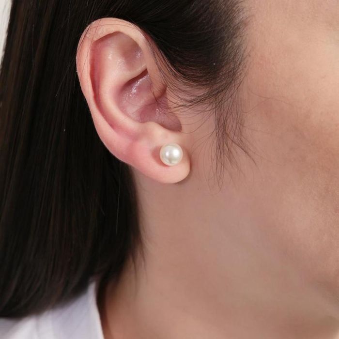Brinco Perola 8 MM — banho de ouro 18k, Heali Semijoias