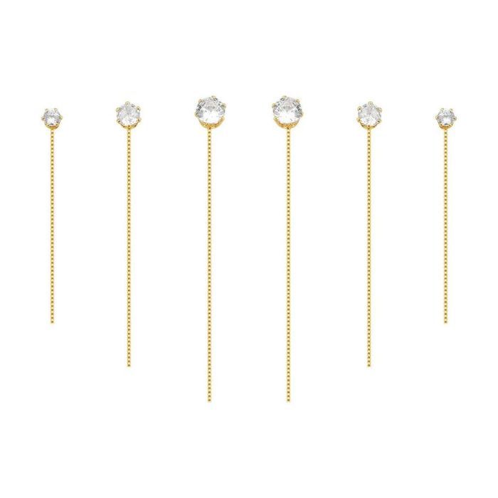 Brincos Trio DE Brincos Ponto DE Luz Com Fio — banho de ouro 18k, Heali Semijoias