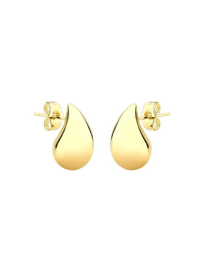 Brinco Gota Abaulada PP — banho de ouro 18k, Heali Semijoias