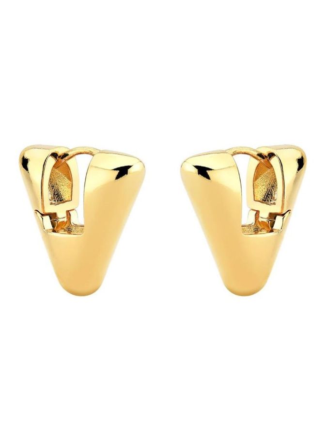 Brinco Argola Triangular Lisa Banho Ouro — banho de paládio, Heali Semijoias