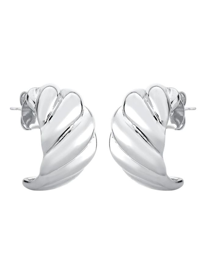 Brinco Camadas Liso / Banho DE Ródio Branco — banho de ródio branco, Heali Semijoias