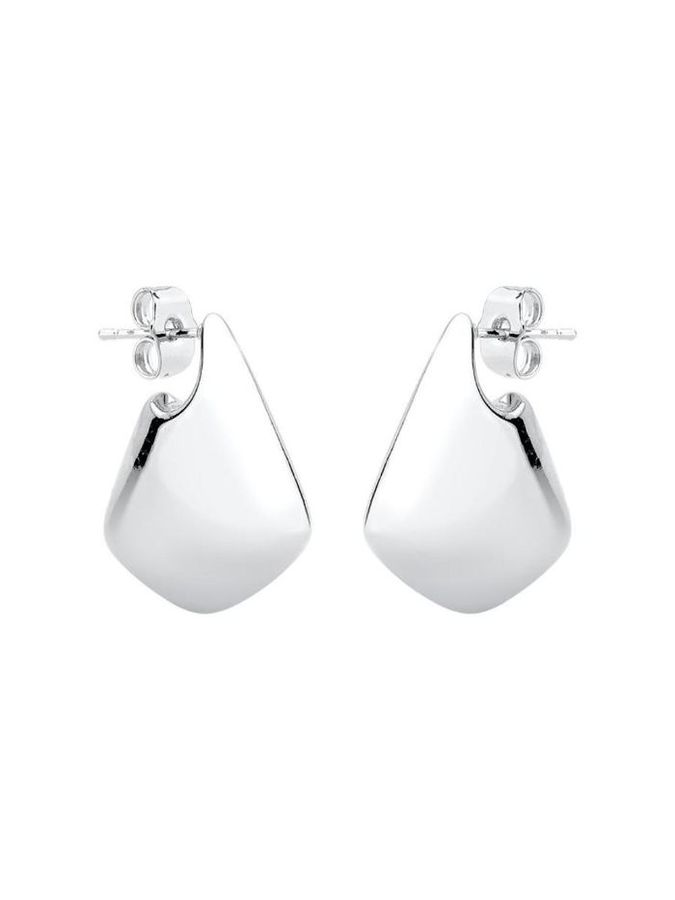 Brincos Argola Triangular Lisa P Banhado NO Rodio Branco — banho de ródio, Heali Semijoias