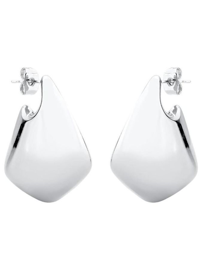 Brincos Argola Triangular Liso G Banhado NO Rodio Branco — banho de ródio, Heali Semijoias