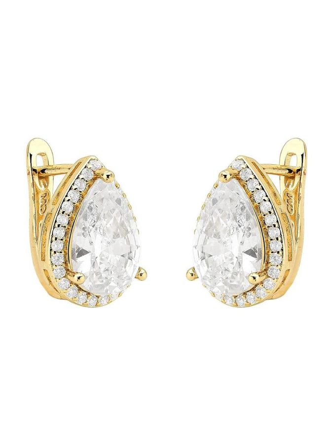 Argola Gota Cravejada | Banhado A Ouro