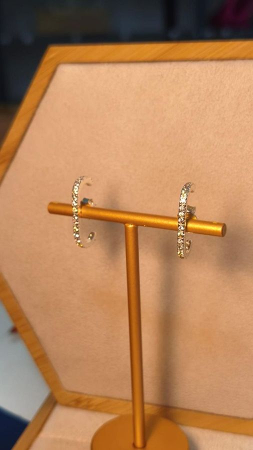 Brinco Ear Hook Cravejado Colors Prata — banho de prata, Heali Semijoias