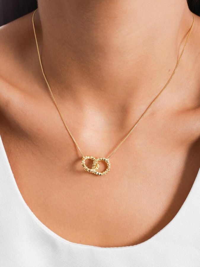 Colar Elos Entrelaçados — banho de ouro 18k, Heali Semijoias