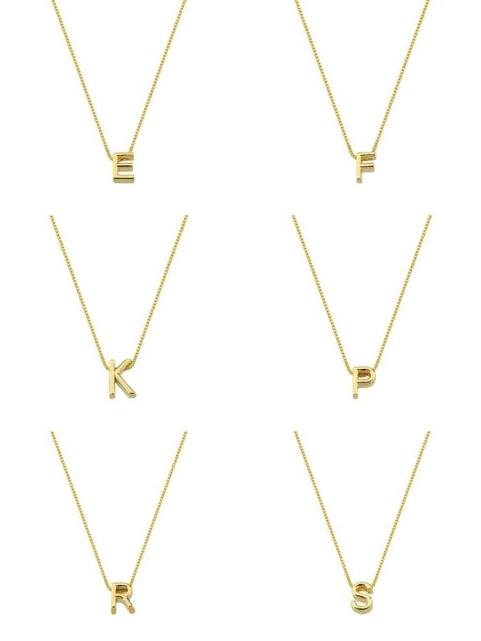 Colar DE Letra L — banho de ouro 18k, Heali Semijoias