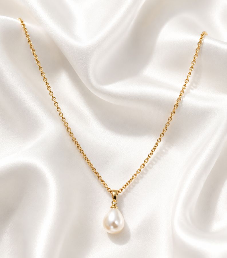 Colar Elo Português Com Pérola — banho de ouro 18k, Heali Semijoias