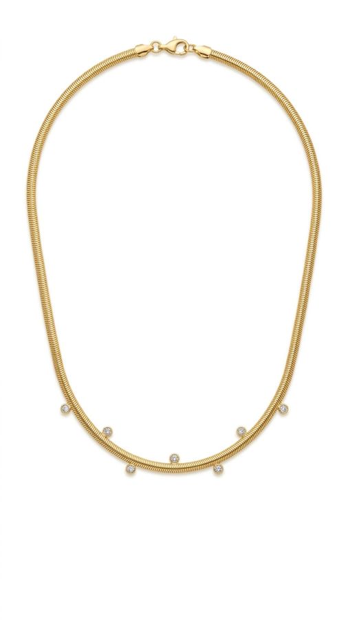 Choker Lacraia Com Ponto DE Luz Zircônia - Ouro