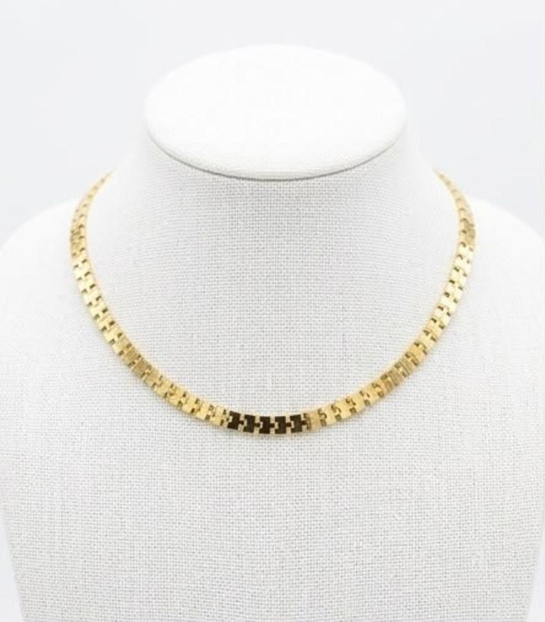 Colar Choker Elos Quadradinhos Dourado — banho de ouro 18k, Heali Semijoias