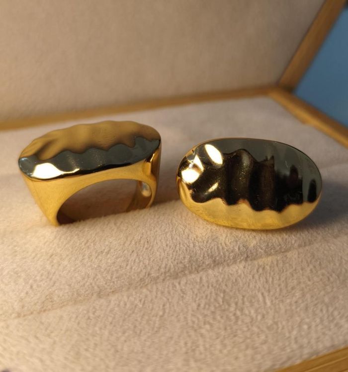 Anel Robusto Banho Ouro — banho de paládio, Heali Semijoias