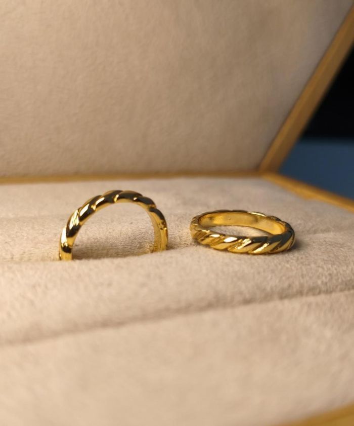 Anel Torcido Falange — banho de ouro 18k, Heali Semijoias