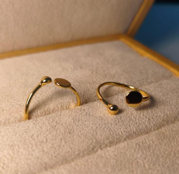 Anel Geometrico Bolinha — banho de ouro 18k, Heali Semijoias