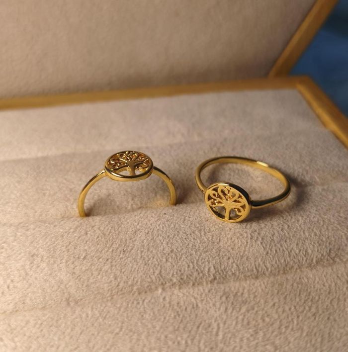 Anel Arvore DA Vida Vazado Banho Ouro 18 — banho de ouro 18k, Heali Semijoias