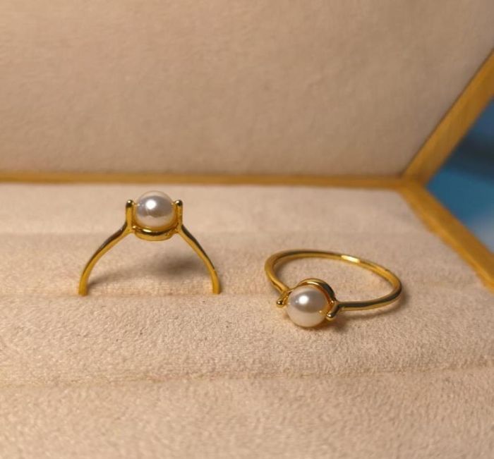 Anel Perola 6mm Banho Ouro — banho de ouro 18k, Heali Semijoias