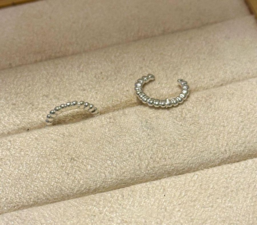 Piercing Fake Microbolinhas — banho de paládio, Heali Semijoias