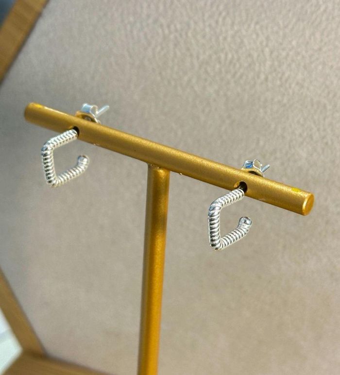 Brinco Argola Quadrada Prata 925 — prata 925, Heali Semijoias