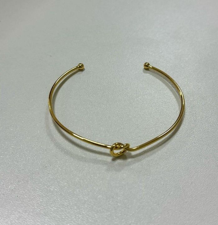 Bracelete Fino NÓ Banho Ouro — banho de paládio, Heali Semijoias