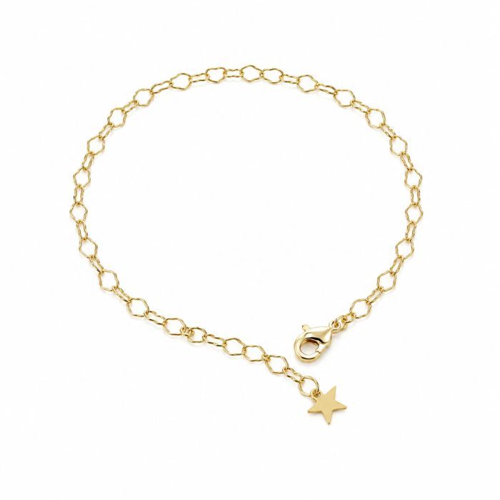 Pulseira Elo Coração 3mm 17+5cm | Dourada — banho de ouro 18k, Heali Semijoias