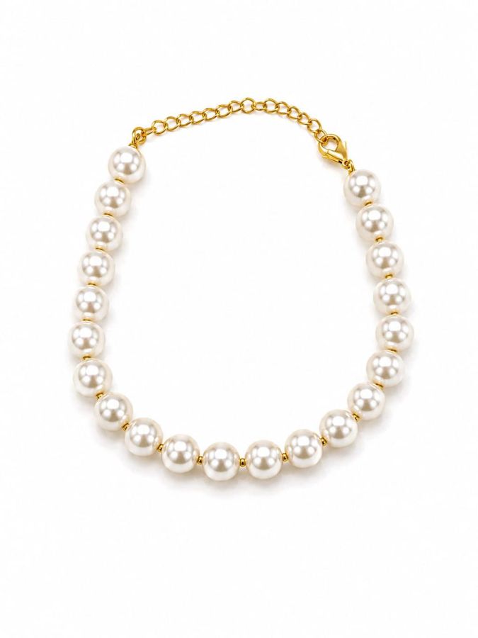 Pulseira Pérola Inteira Dourada — banho de ouro 18k, Heali Semijoias