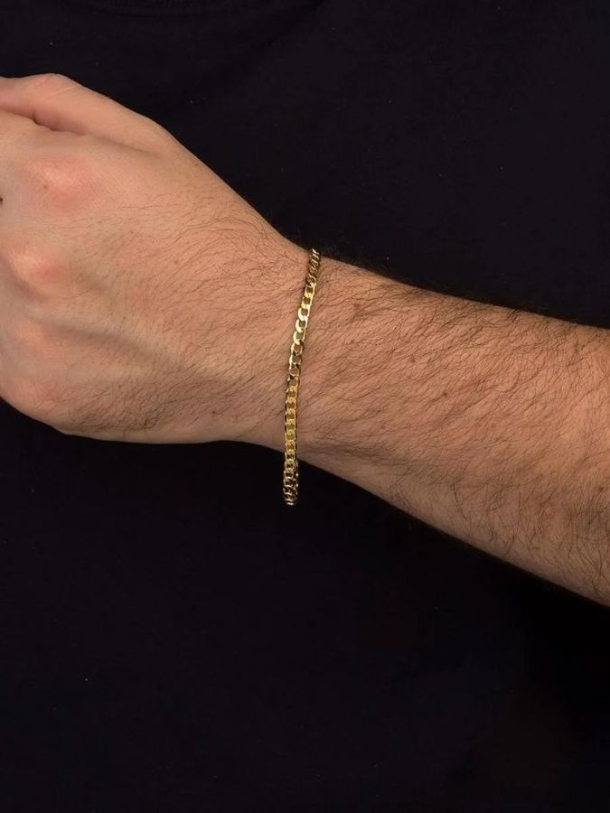 Pulseira Masculina Elos 4mm — banho de paládio, Heali Semijoias