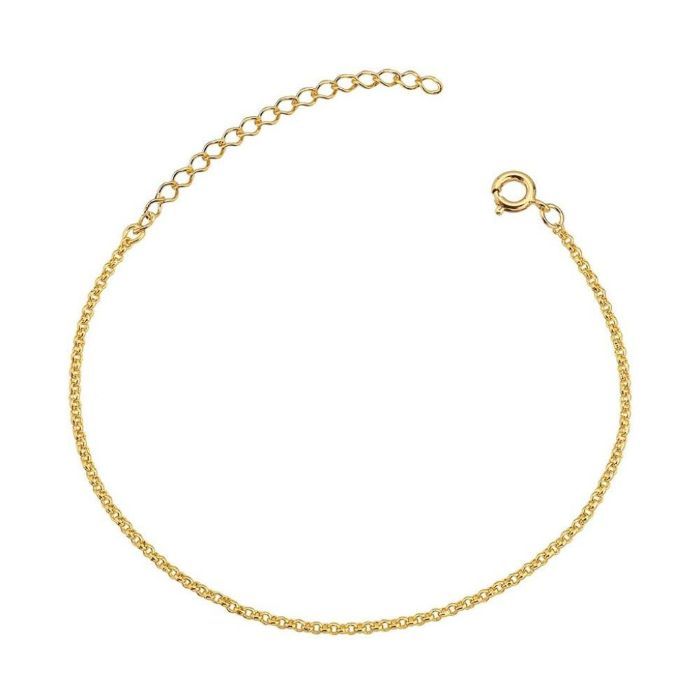 Pulseira Dourada DE Mini Elo Portugues 2 MM 18k — banho de paládio, Heali Semijoias