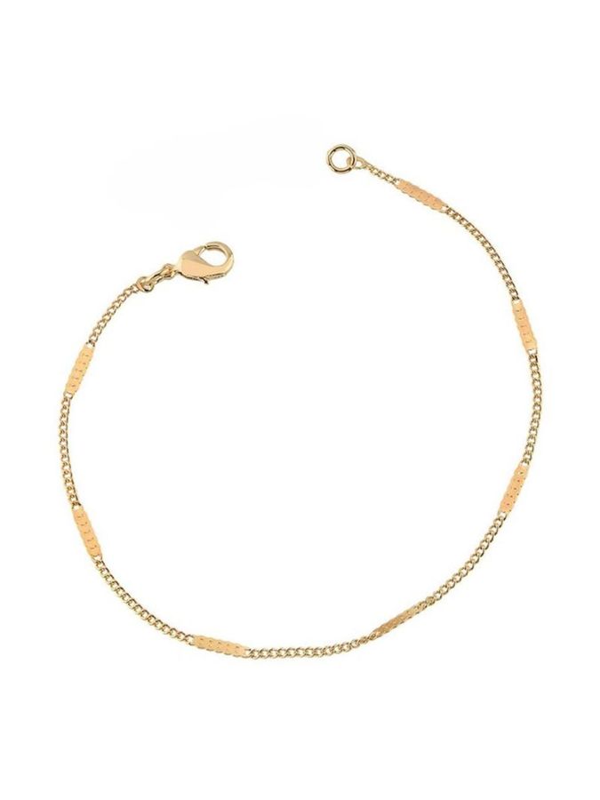 Pulseira Dourada Infantil DE Mini Elos Com Plaquinhas | Banho DE Ouro 18k — banho de ouro 18k, Heali Semijoias