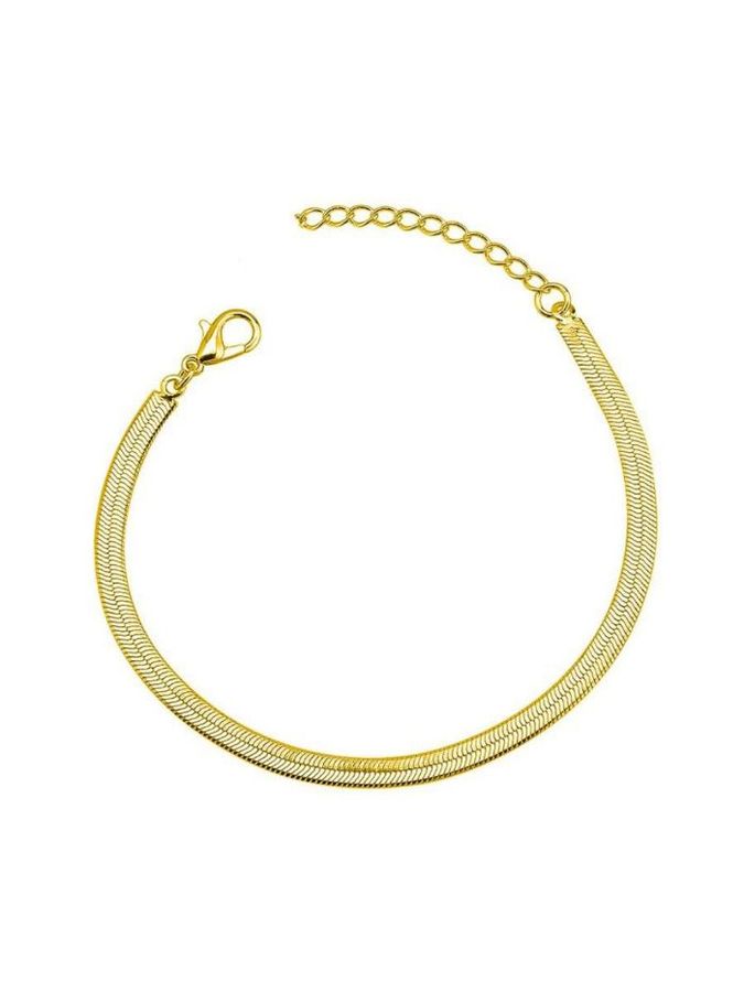 Pulseira Malha Fita 17cm 4mm — banho de ouro 18k, Heali Semijoias