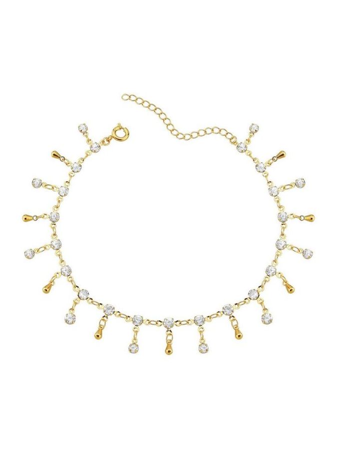 Pulseira Ponto DE Luz Incolor E Detalhes Banho Ouro — banho de ouro 18k, Heali Semijoias