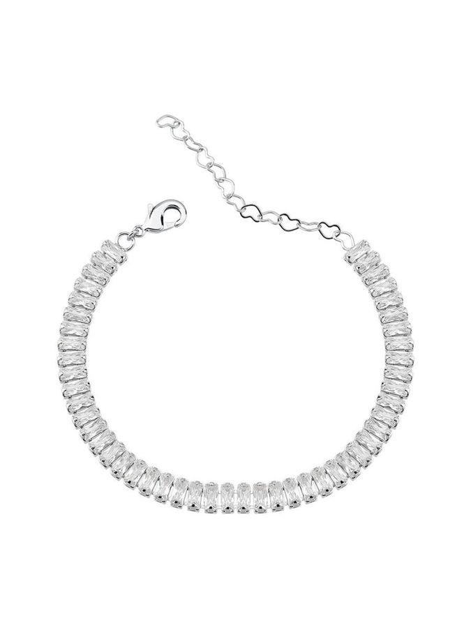 Pulseira Riviera Baguete — banho de prata, Heali Semijoias