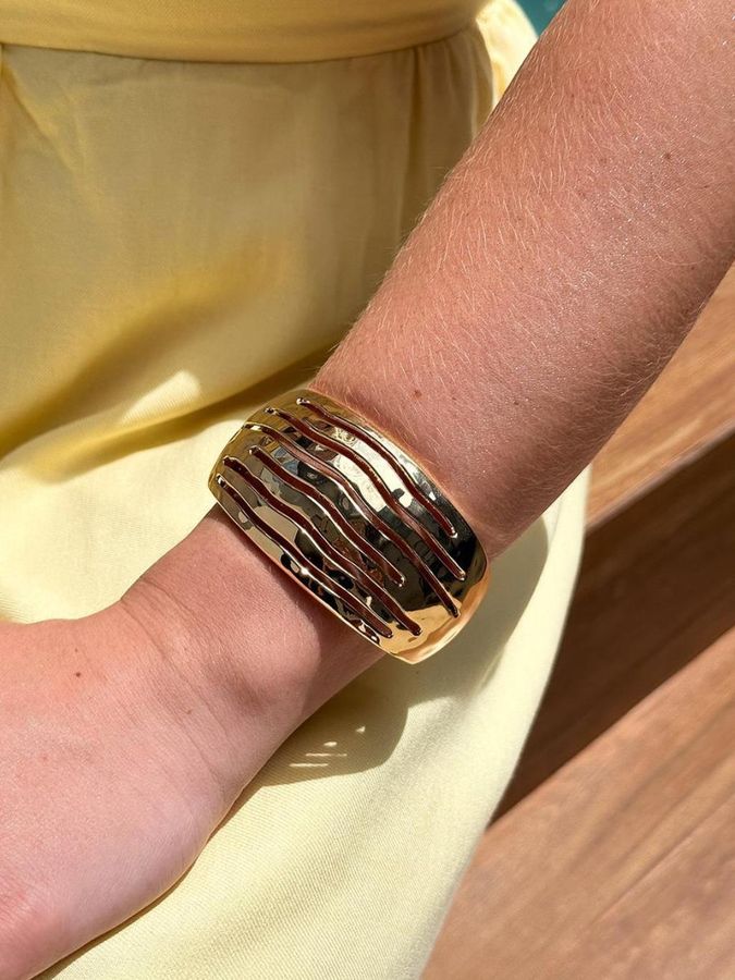 Bracelete Vazado | Banhado A Ouro — banho de ouro 18k, Heali Semijoias