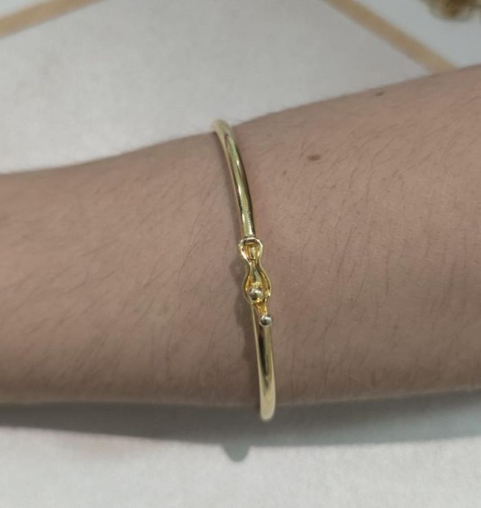 Bracelete Tubo Liso — banho de paládio, Heali Semijoias