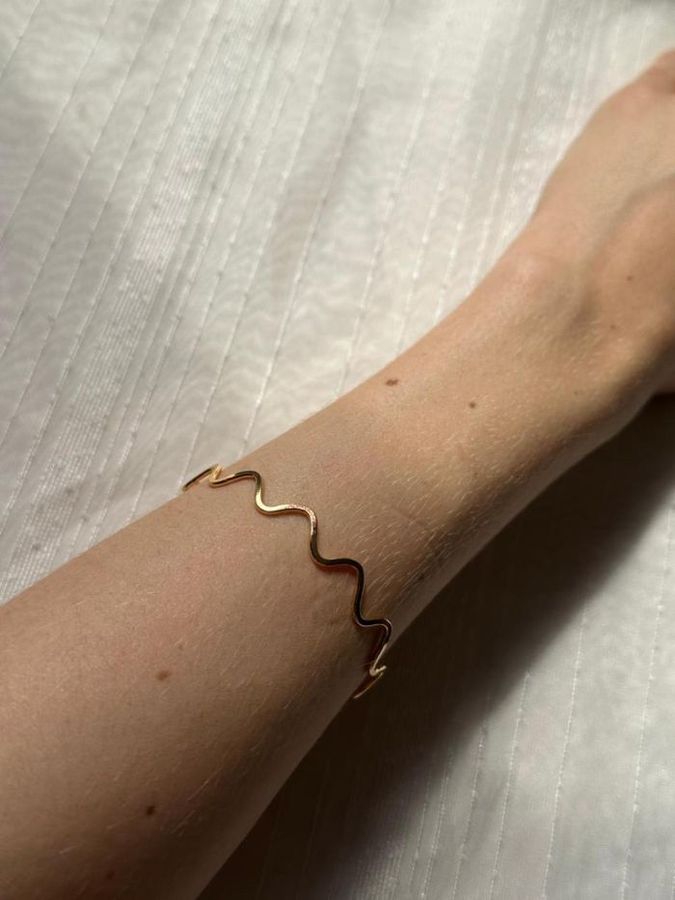 Bracelete Ondas — banho de paládio, Heali Semijoias